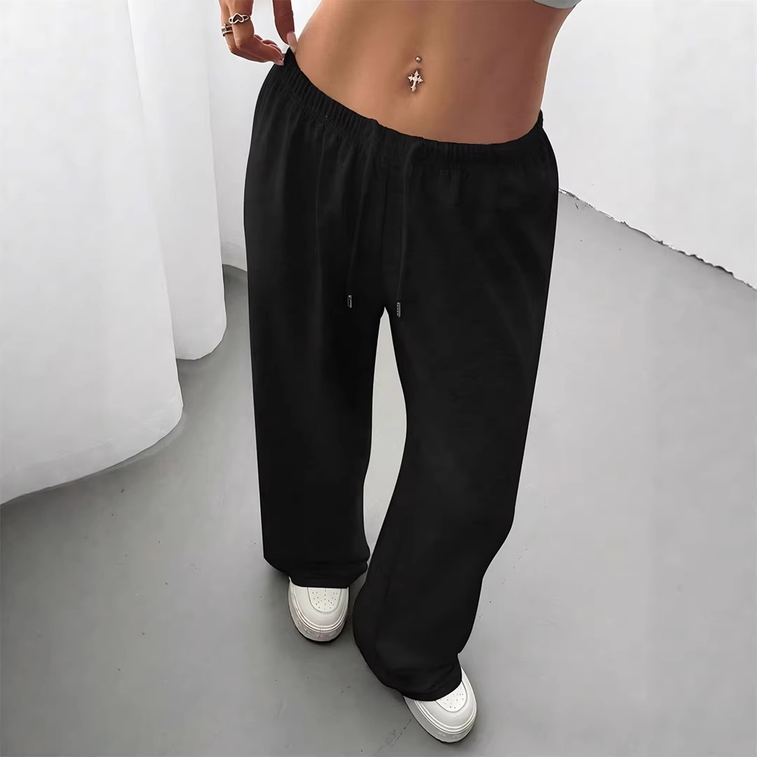 Women's Relaxed Drawstring Wide-Leg Pants