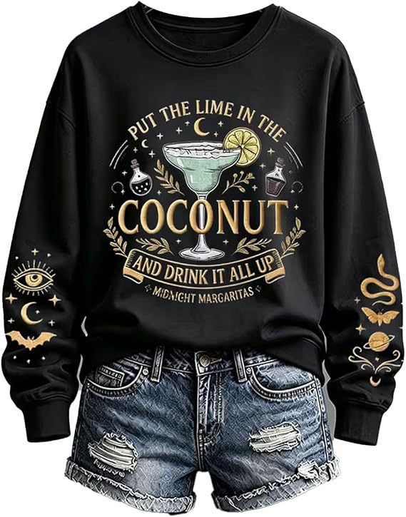 Women's Vintage Loose Slogan Print Crewneck Sweatshirt