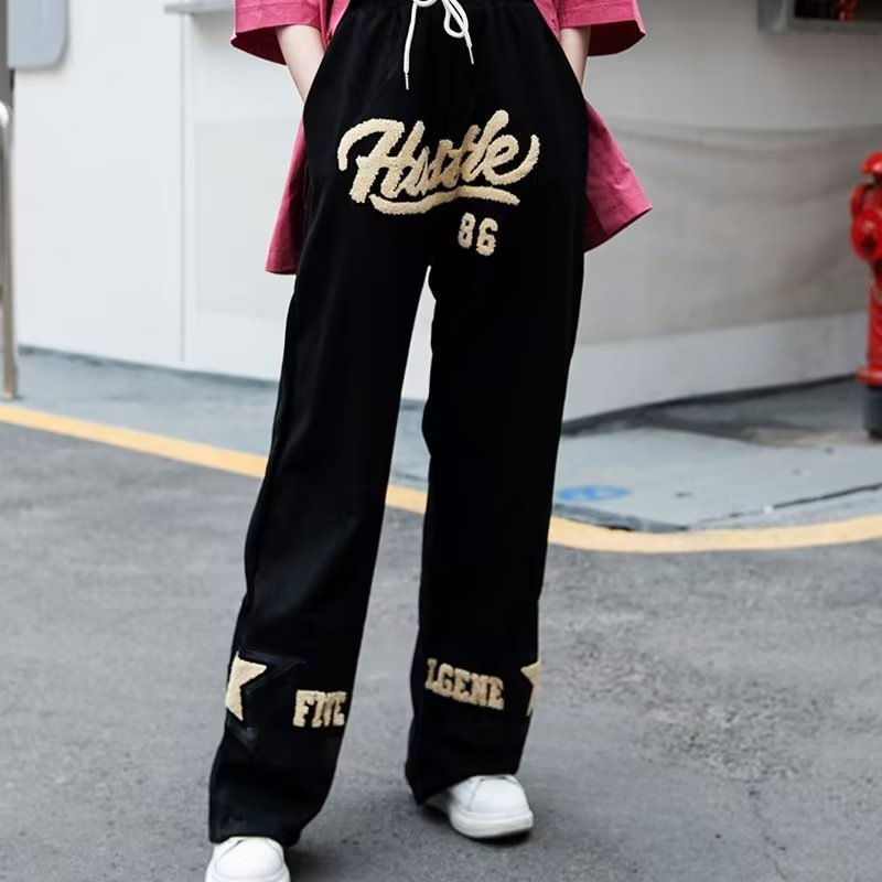 American Retro High-Waist Straight-Leg Cargo Pants for Women