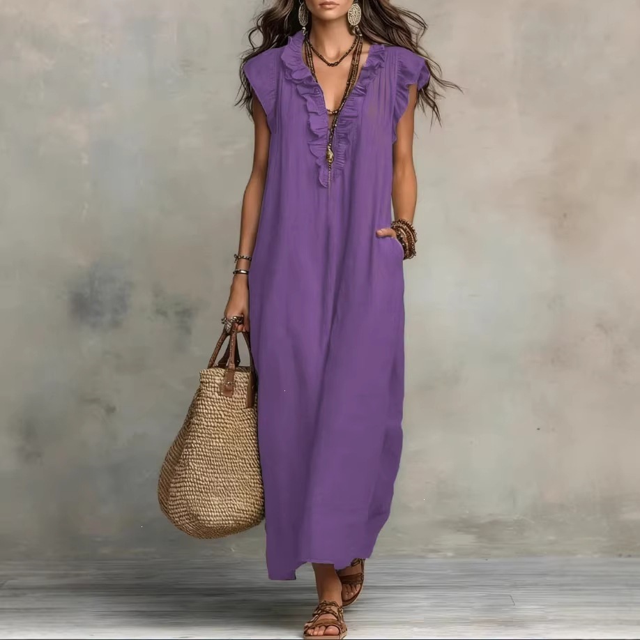 Women's Loose Sleeveless Bohemian Long Dress