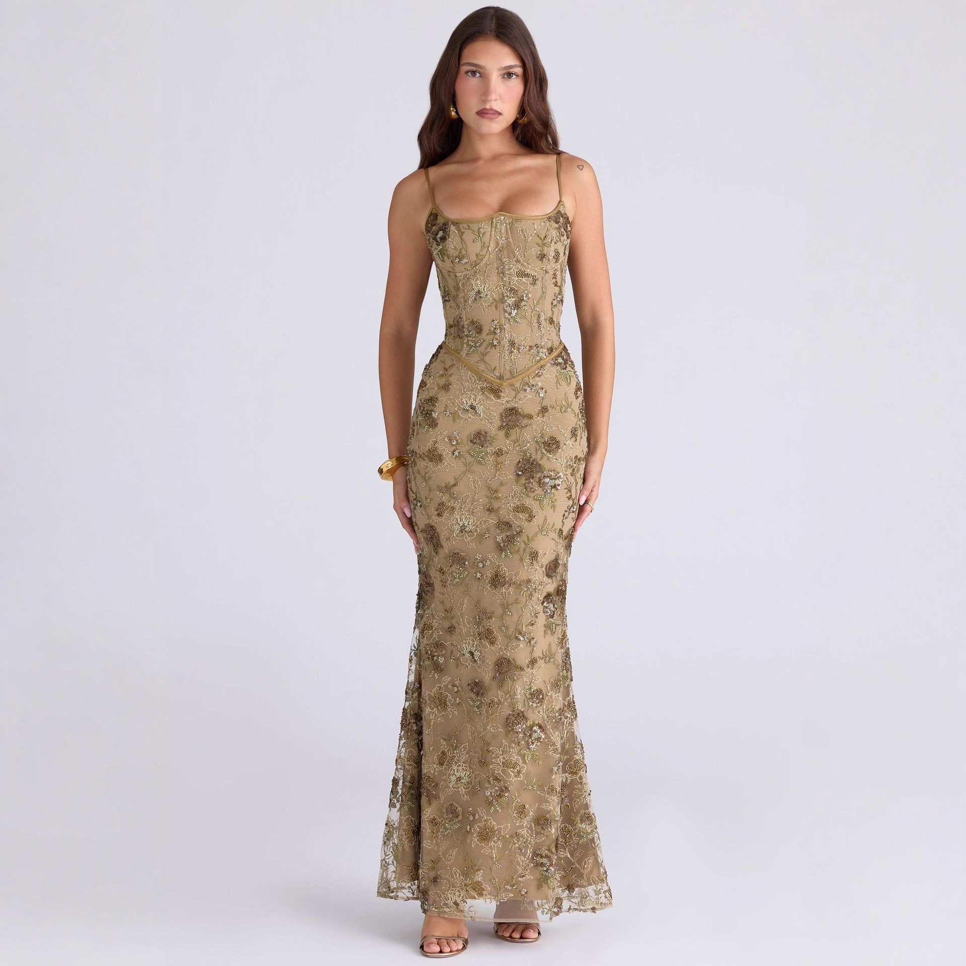 Elegant Low-Neck Sleeveless Lace-Up Backless Dress