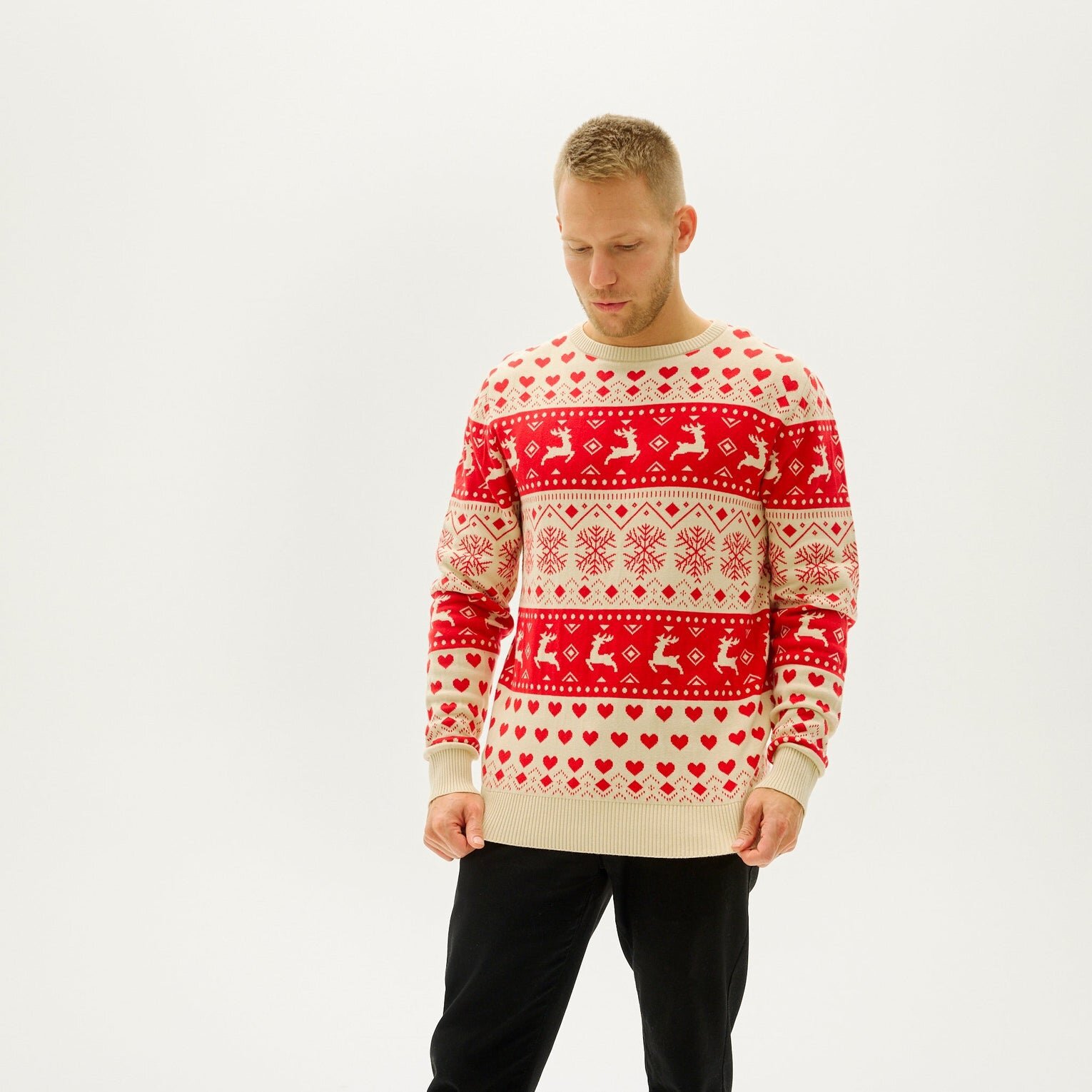 Christmas Jacquard Knit Sweater Family Matching Outfit Long Sleeve