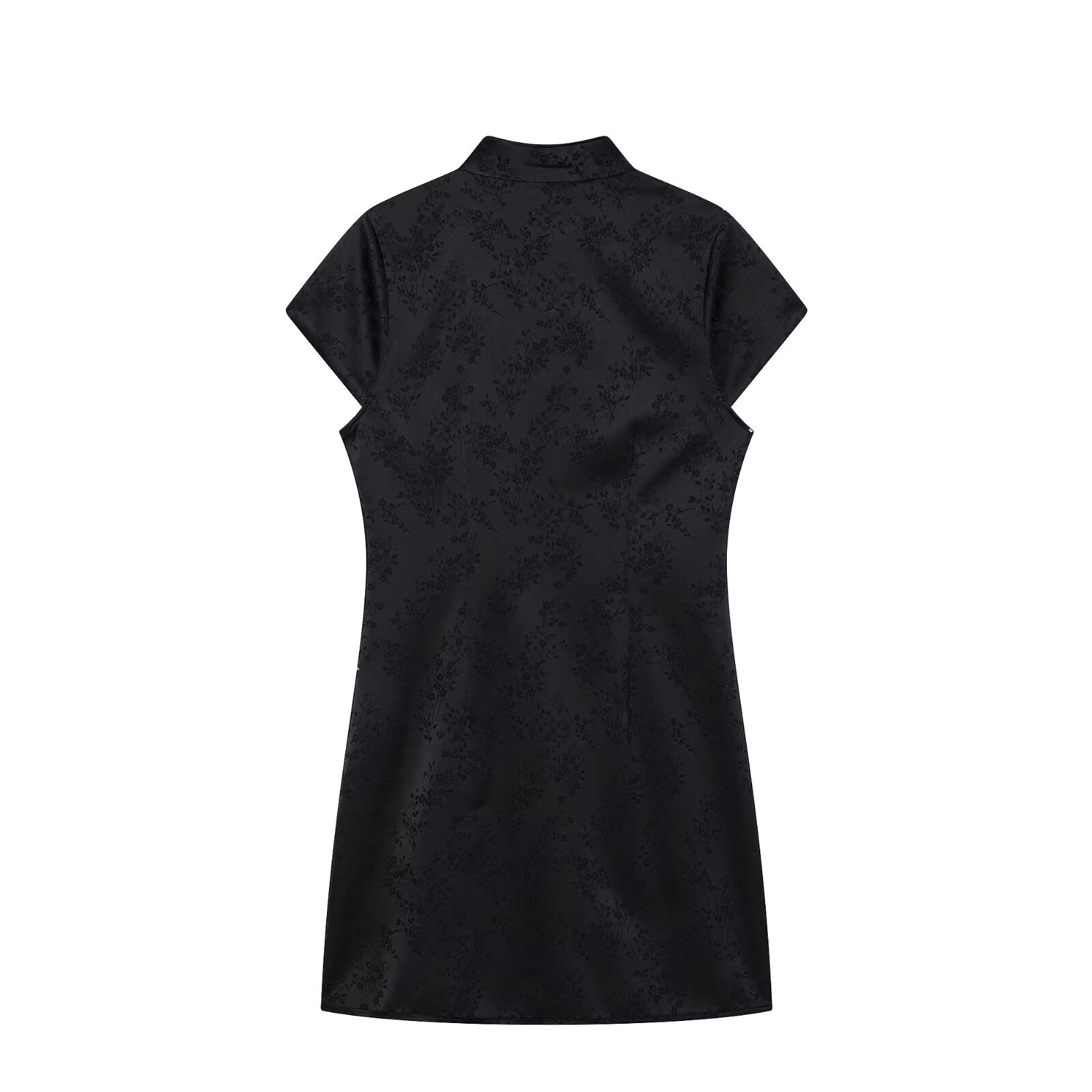 New Chinese Style Stand Collar Button-Front Dress