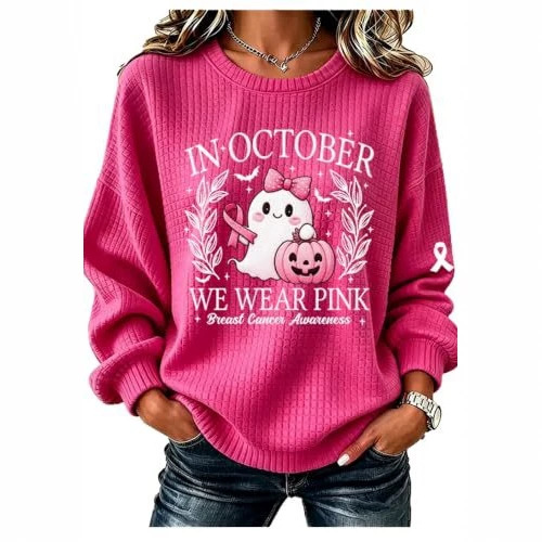 Women's Pumpkin Ribbon Halloween Print Casual Sweatshirt