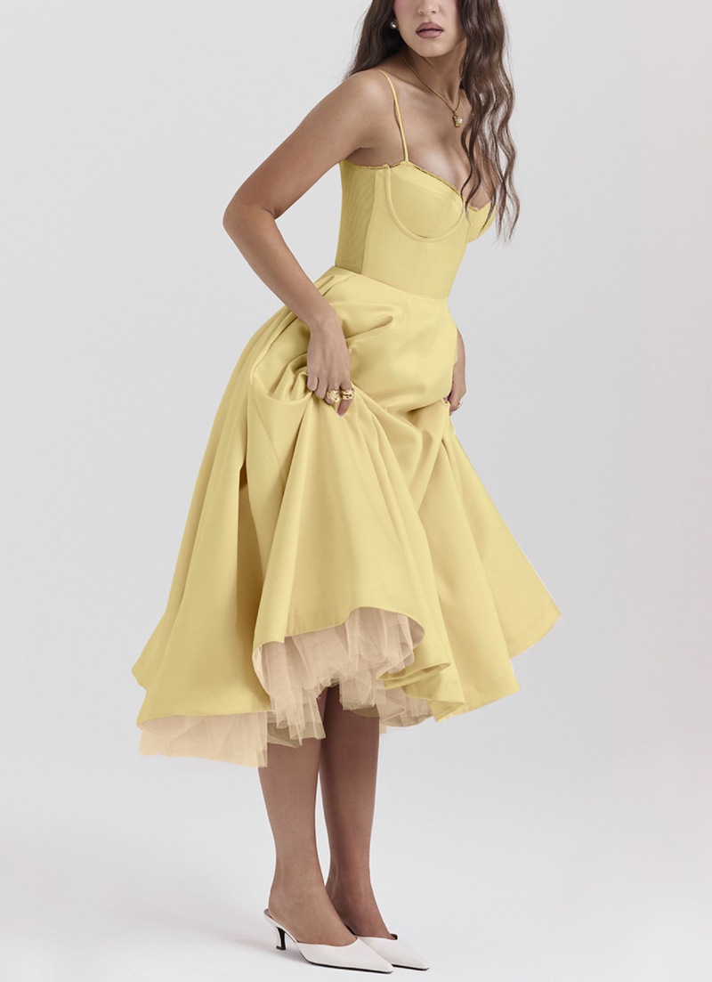 Sexy V-Neck Open-Back Sleeveless High-Waist Bubble Dress