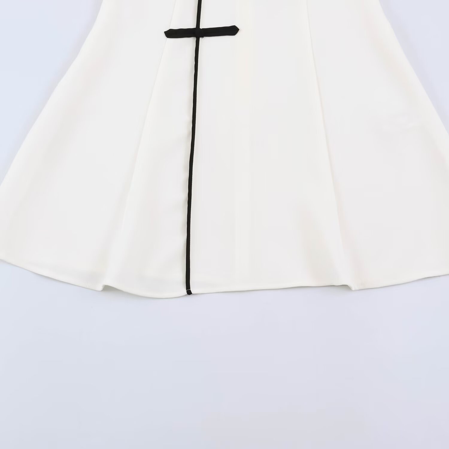 New Chinese Style Sleeveless A-Line Midi Dress with Stand Collar