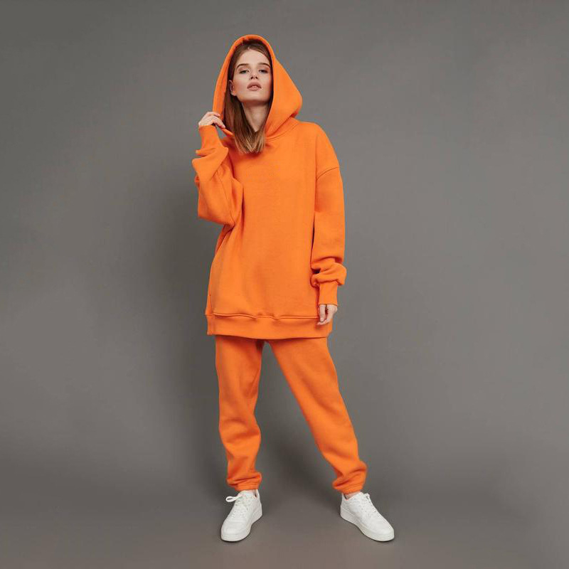 Women's Hooded Loose Casual Two-Piece Sweatsuit Set