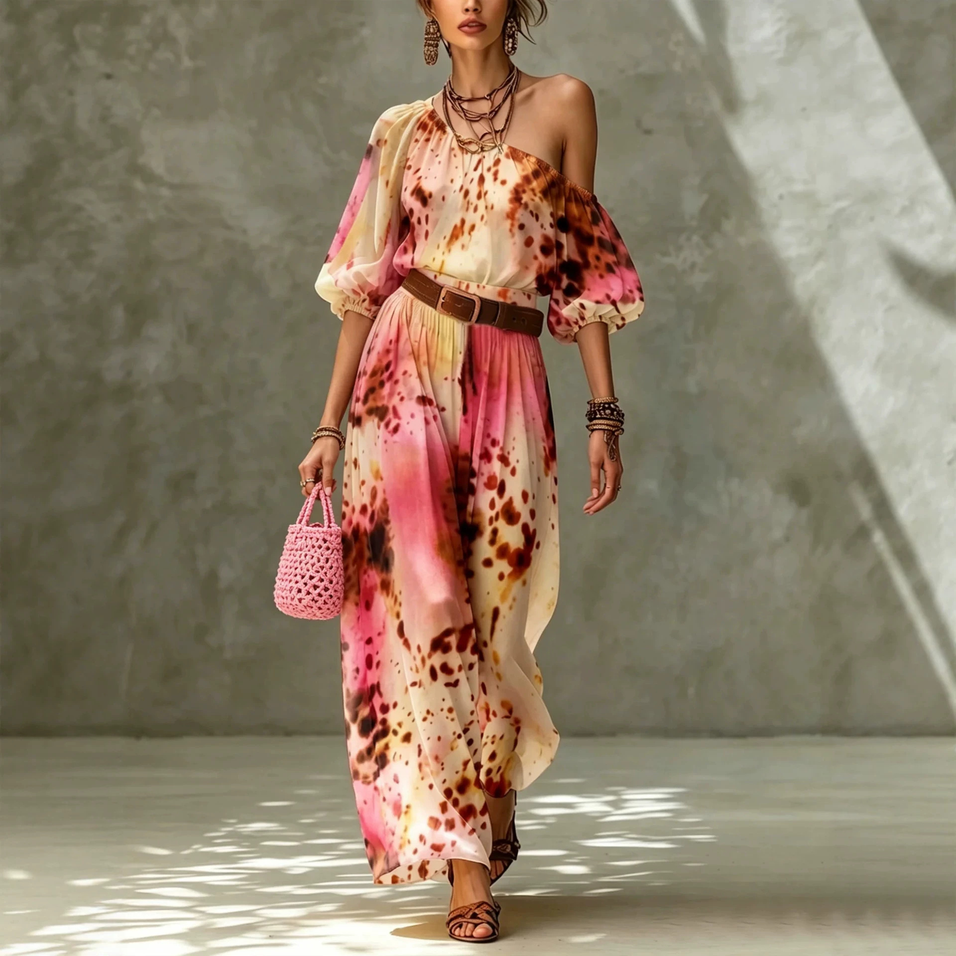 Women's Halter Neck Open Back Top and Relaxed Skirt Set