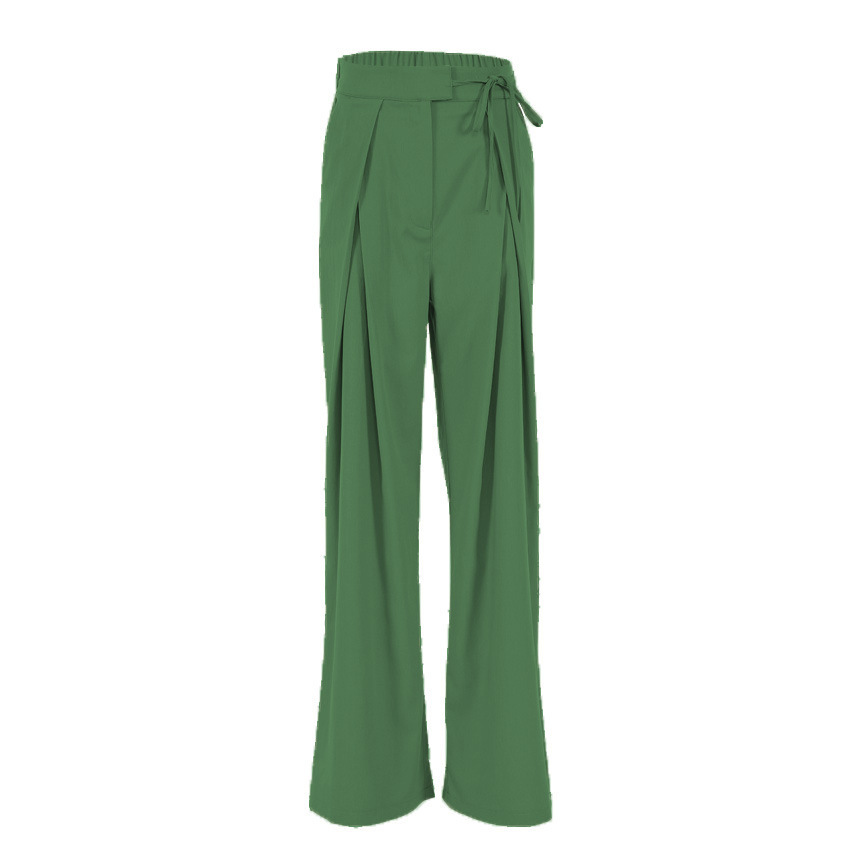Women's High-Waist Straight-Leg Wide-Leg Pants with Drape, Loose Fit
