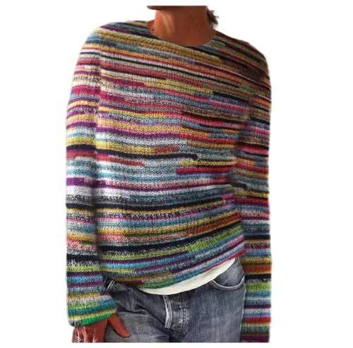 Women's Striped Paw Print Tribal Graphic Crewneck Sweatshirt