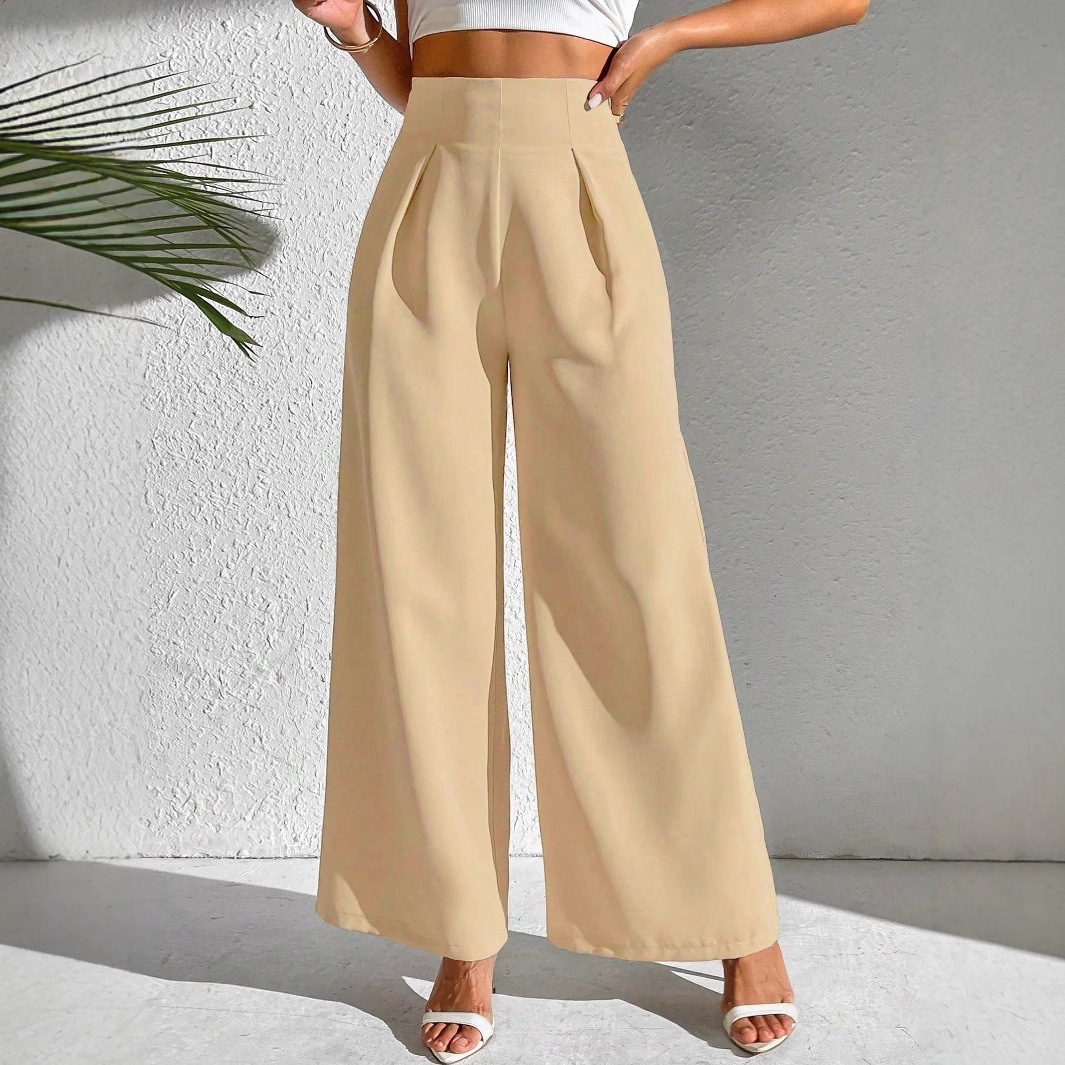 Elegant High-Waist Wide-Leg Dress Pants
