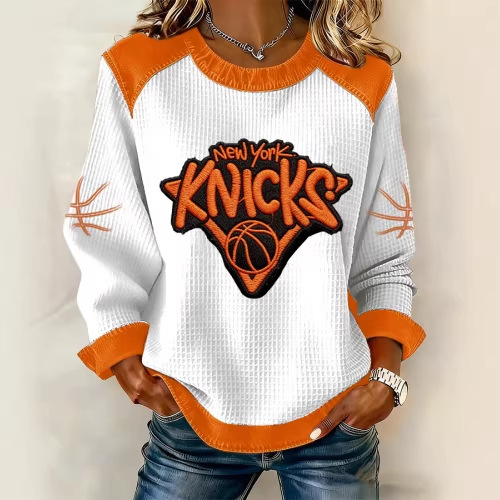 Women's Striped Paw Print Tribal Graphic Crewneck Sweatshirt
