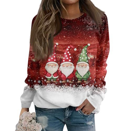 Women's Christmas Snowman Reindeer Print Sweatshirt