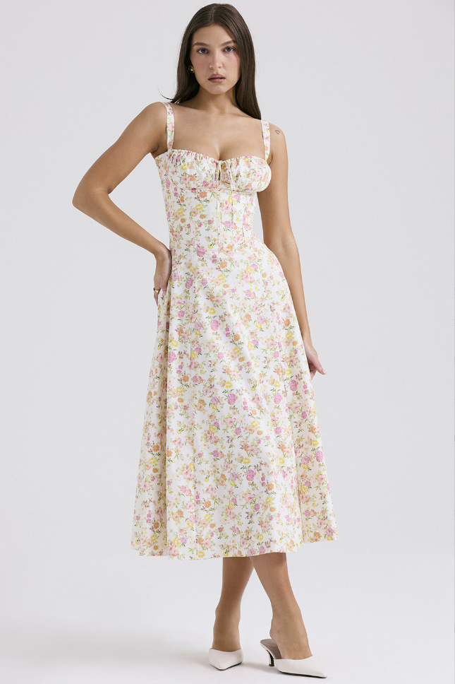 Women's Sleeveless A-Line Midi Dress Solid Color Commuter Style