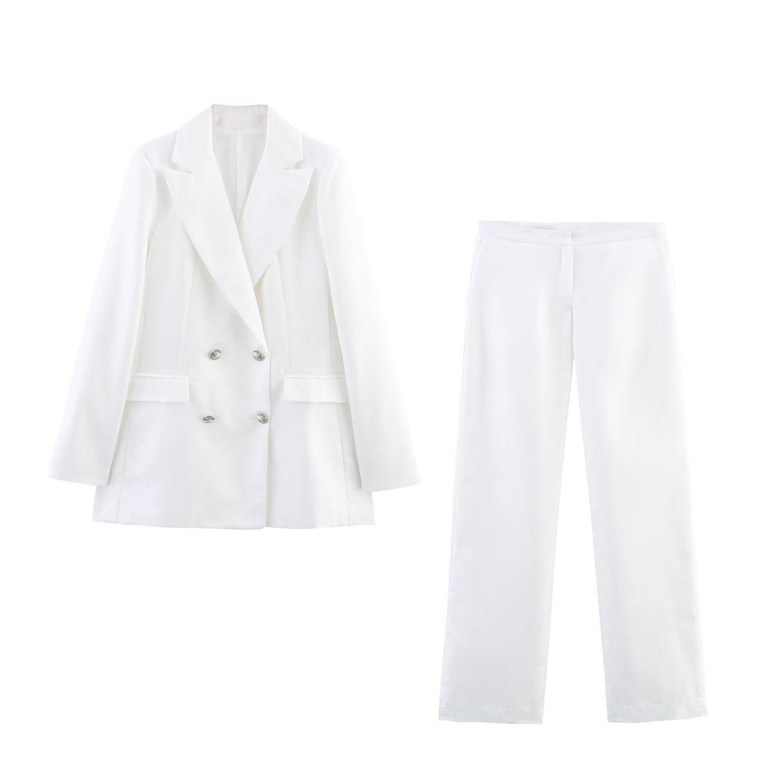 Women's Double-Breasted Blazer and Pants Set