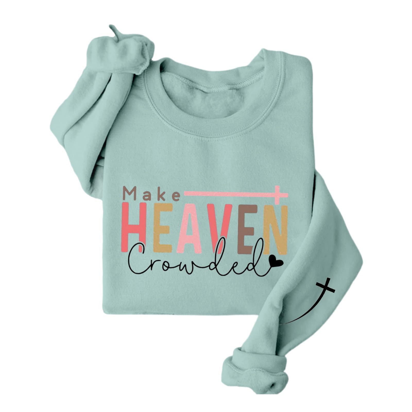 Women's Heaven Letter Print Crewneck Sweatshirt
