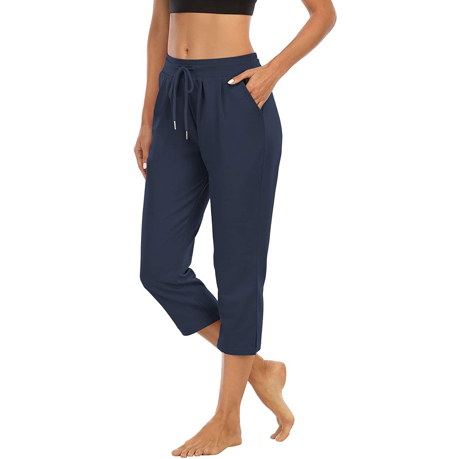 Women's Solid Color High-Waist Pocket Yoga Pants