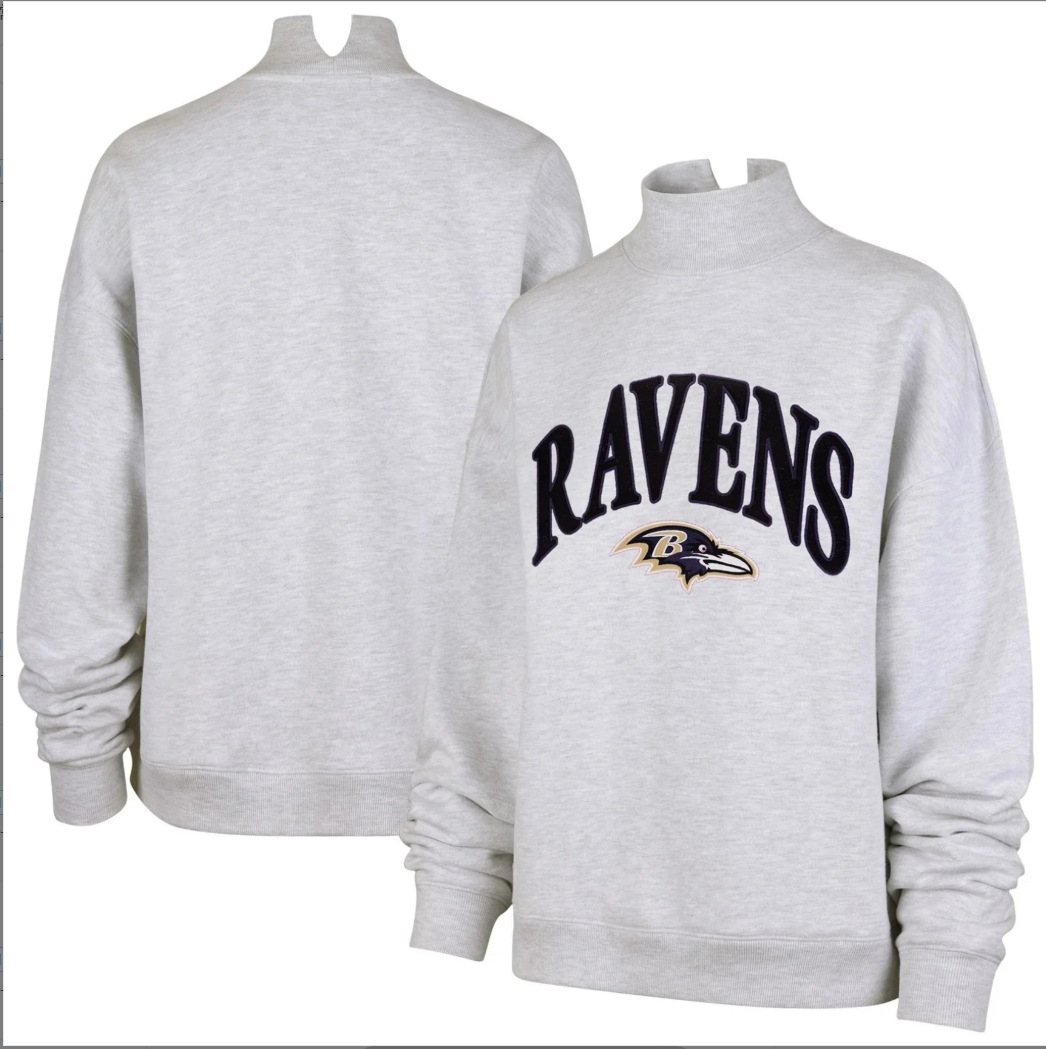 Unisex Embroidered High Neck Long Sleeve Sweatshirt