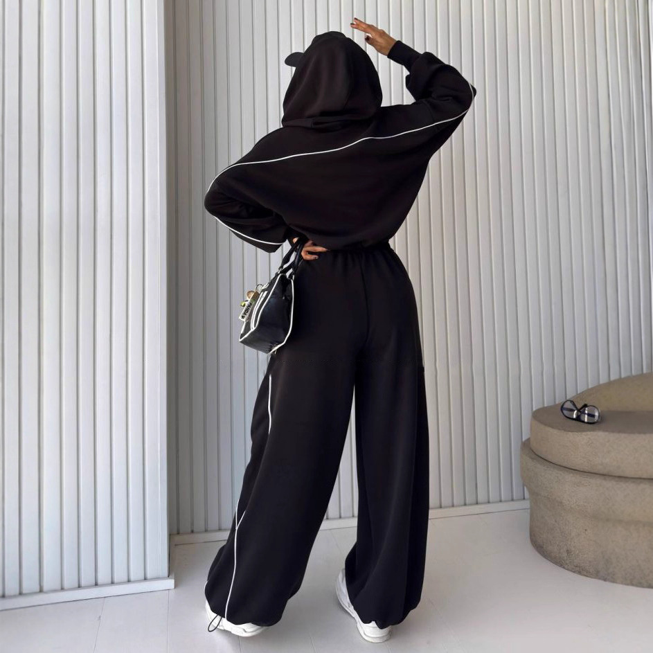 Women's Colorblock Hooded Zip Sweatshirt & Straight-Leg Pants Set
