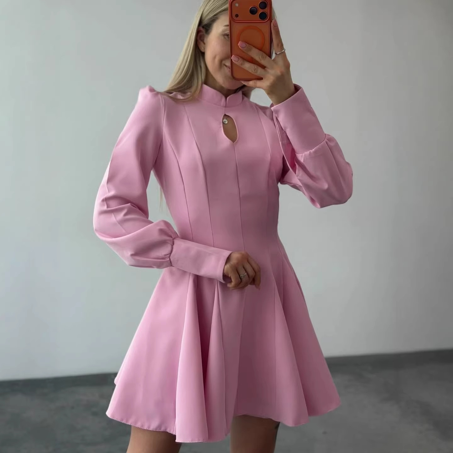 Women's Elegant A-Line Short Dress with Waist-Cinching Slimming Fit