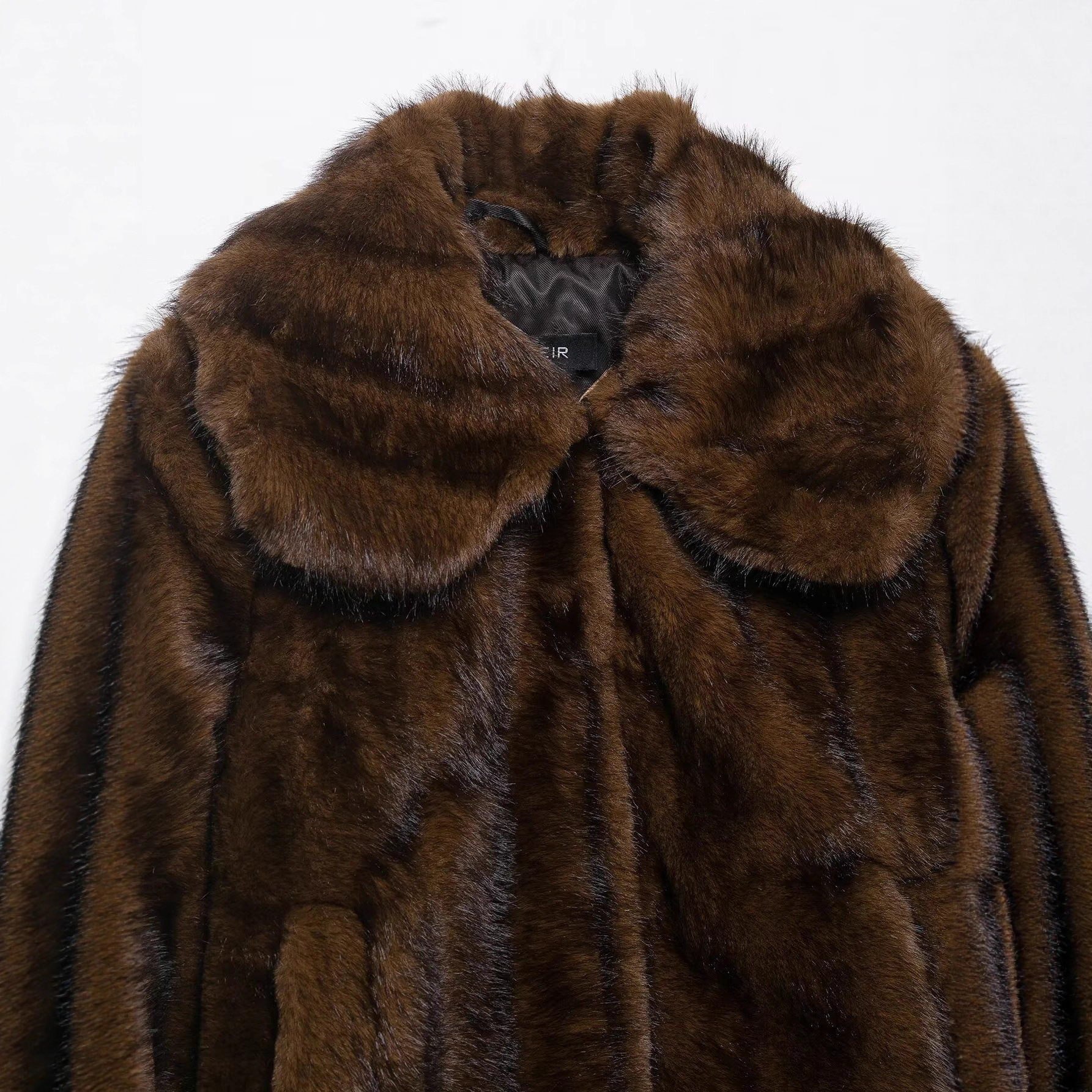 Women's Faux Fur Effect Jacket and Mini Skirt Set