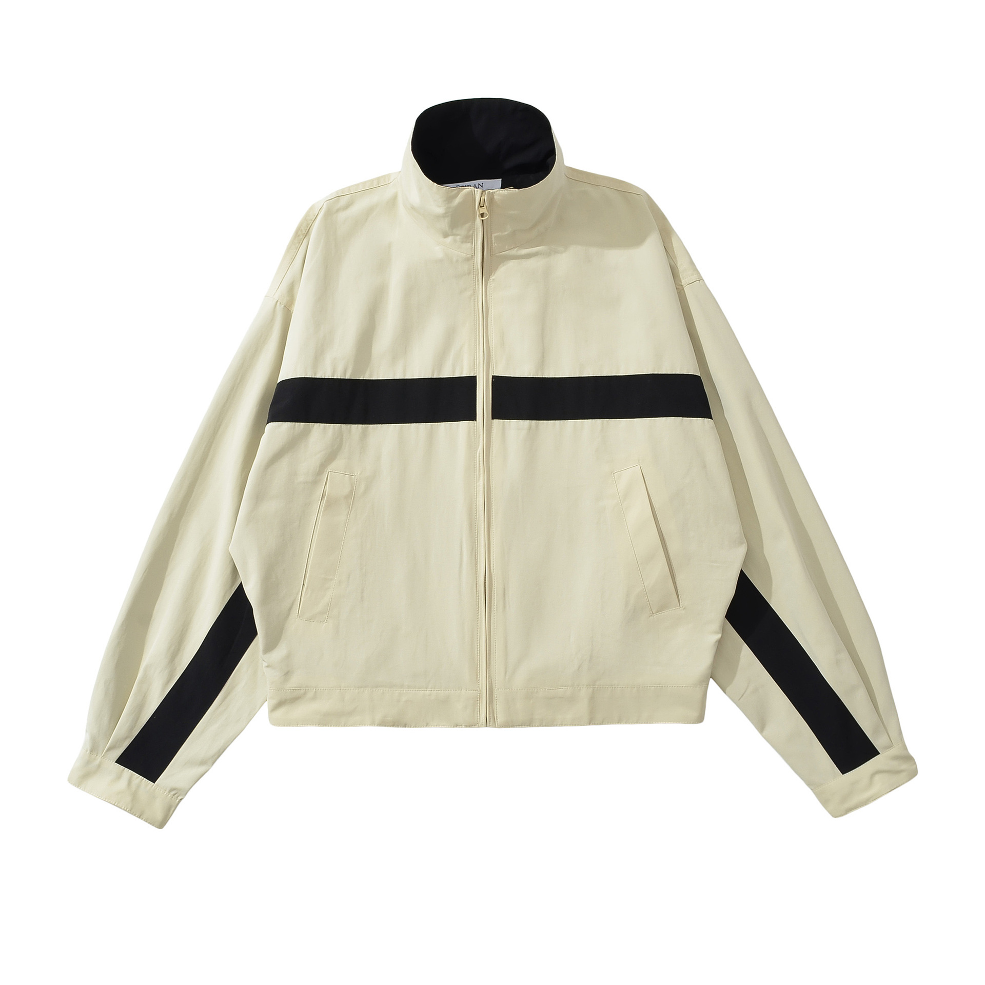 Color-Block Loose Fit Jacket Coat