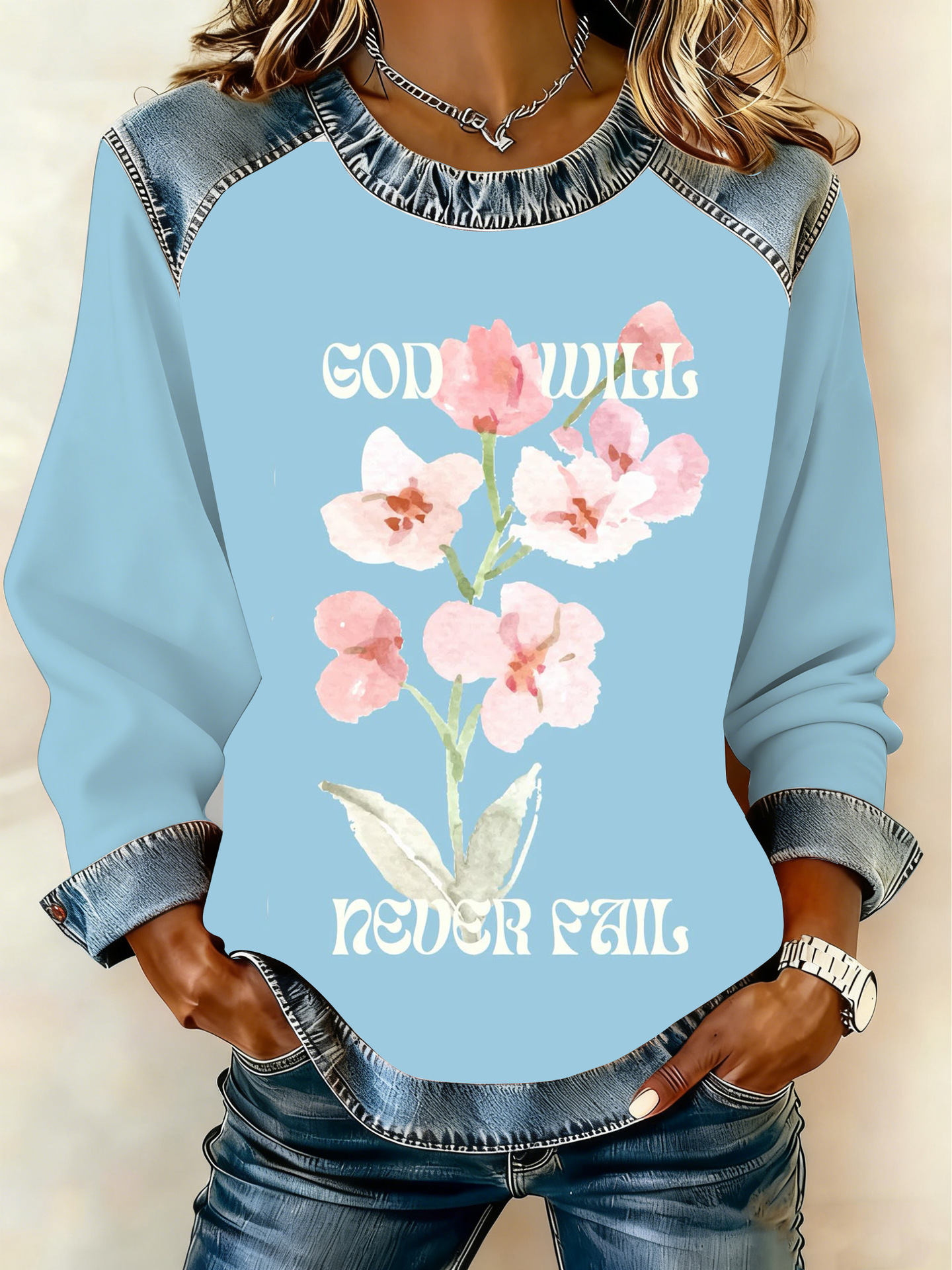 Women's Animal Lion Tiger Print Crewneck Sweatshirt