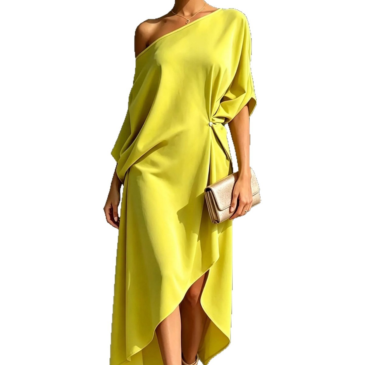 Elegant Minimalist Sleeveless Cotton-Linen Dress