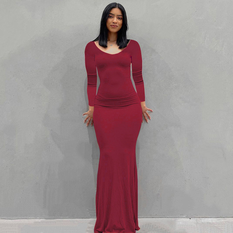 Women's Sleeveless V-Neck Bodycon Maxi Dress