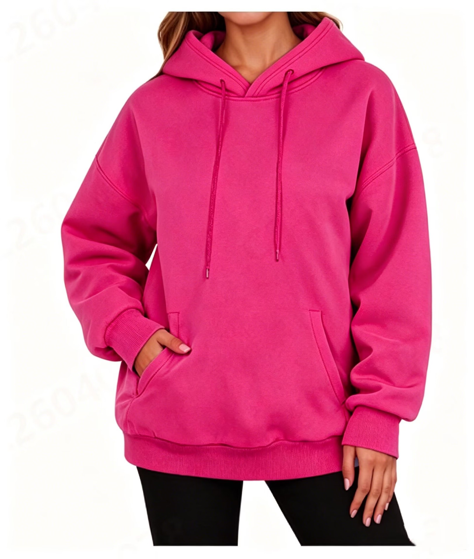 Plus Size Fleece-Lined Pullover Hoodie Unisex Drop Shoulder Solid Color