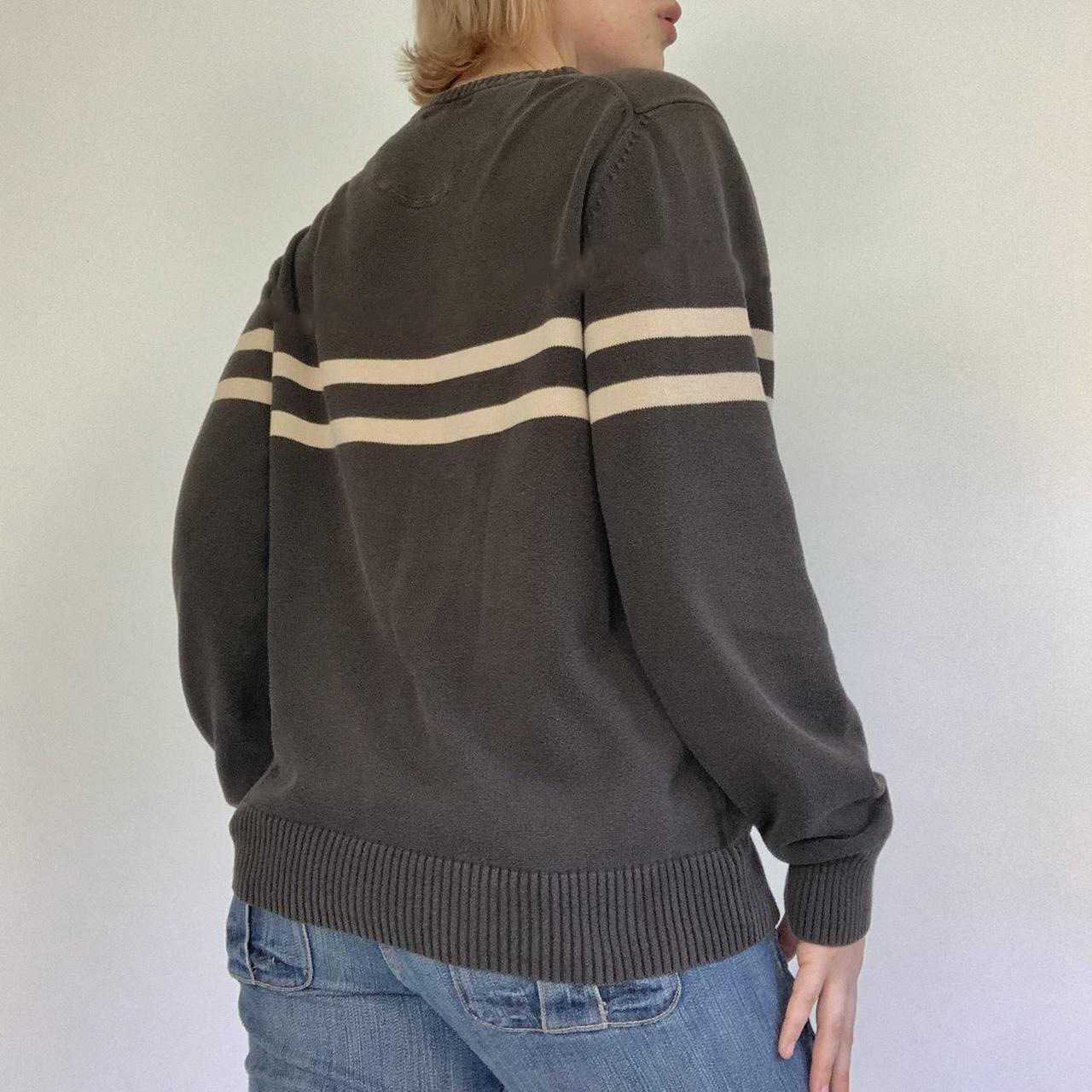 Striped Crewneck Long Sleeve Knit Sweater