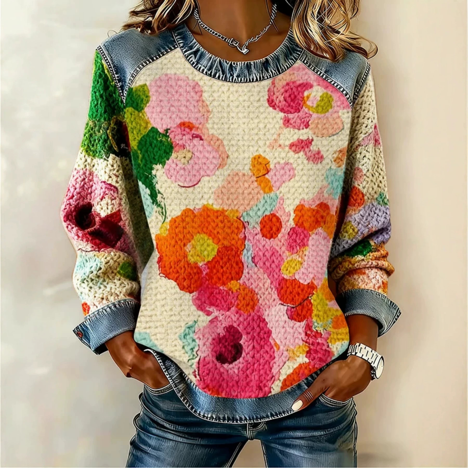 Women's Floral Print Casual Sweatshirt