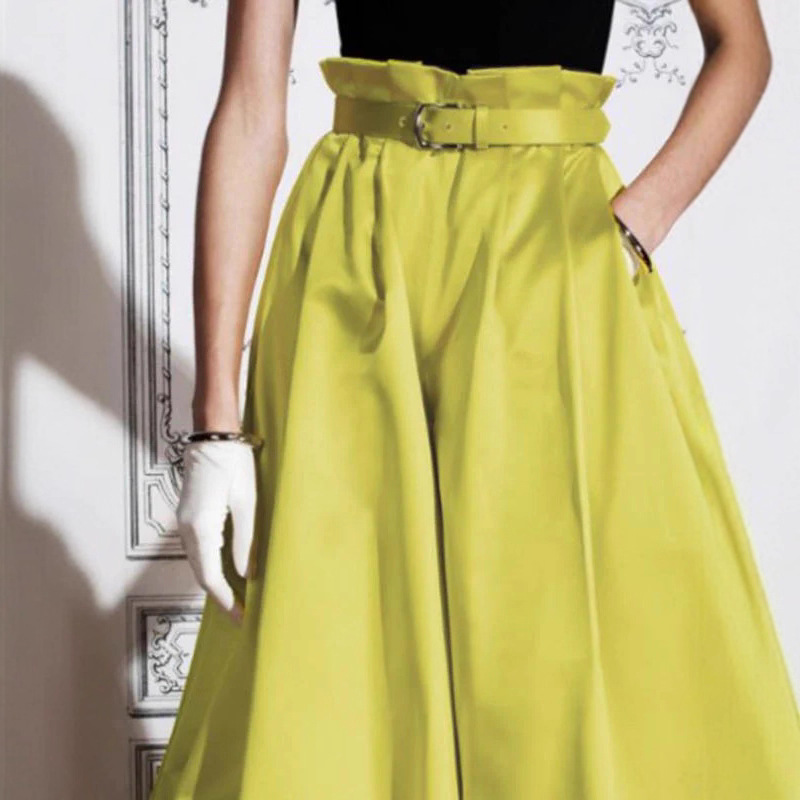 Elegant High-Waist Ruched Lantern Pants Solid Color