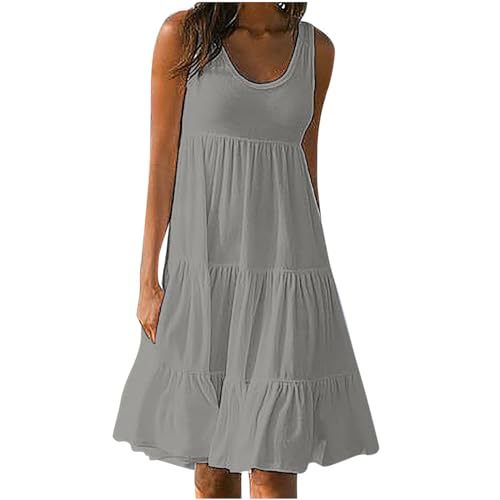 Women's Floral Print Ruched Bodycon Midi Dress Sleeveless Round Neck