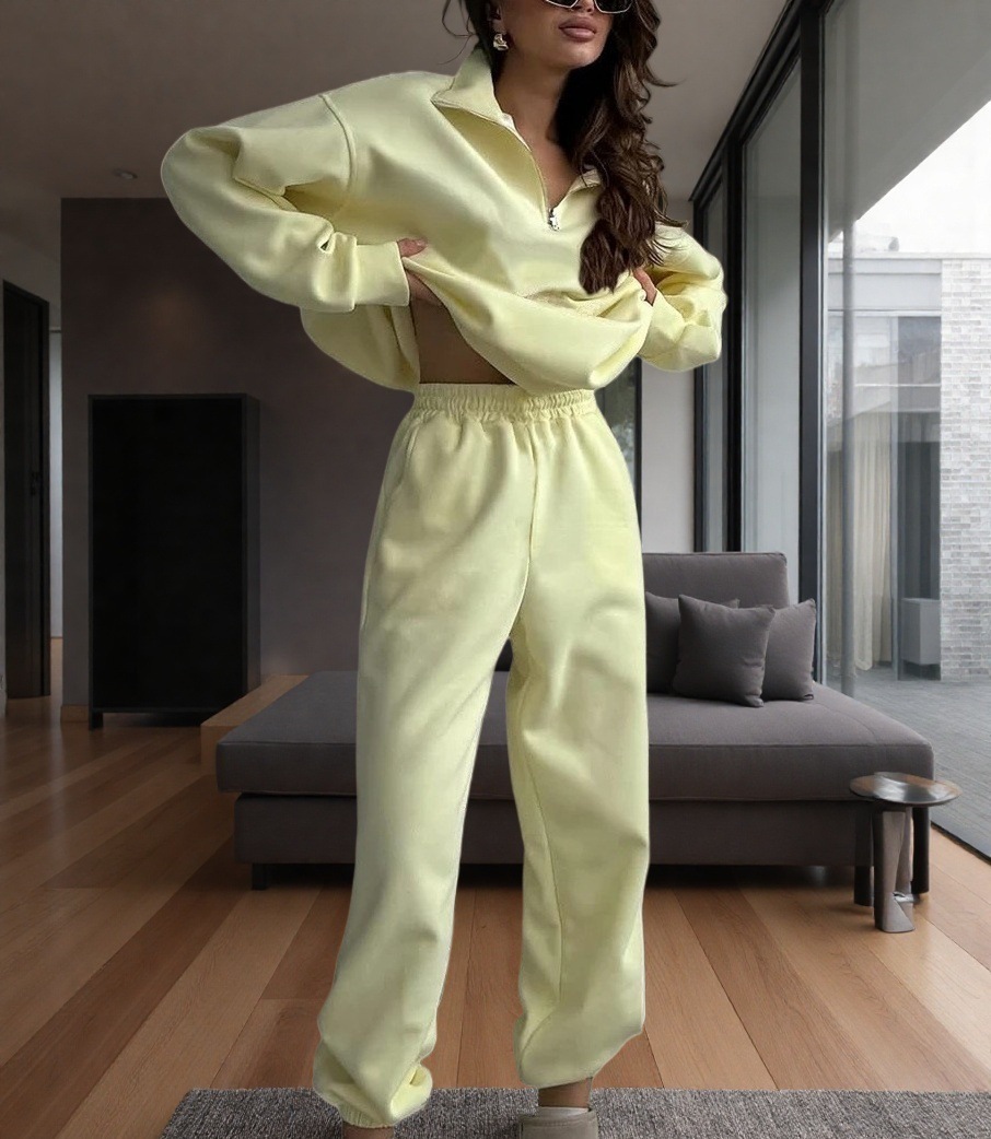 Embroidered Long-Sleeve Sweatshirt & Pants Set