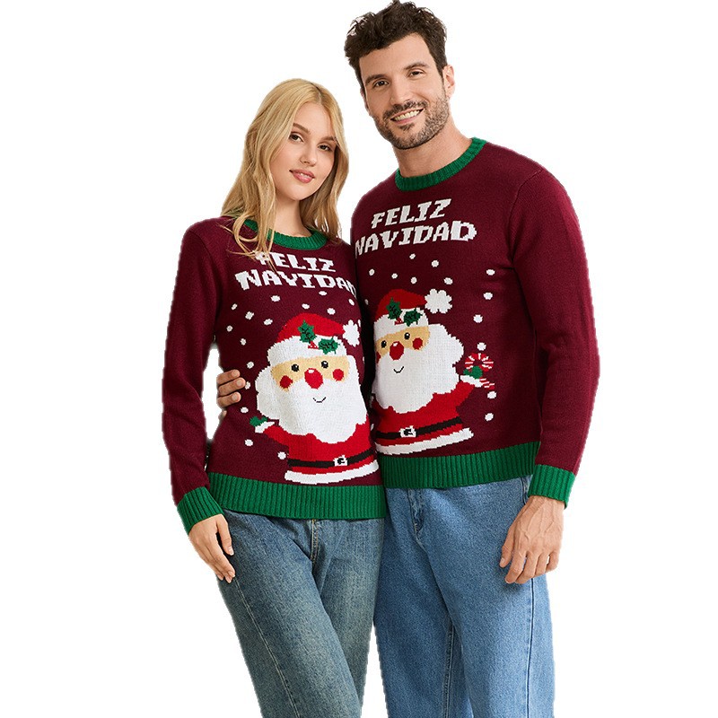 Christmas Santa Pullover Sweater for Couples and Family