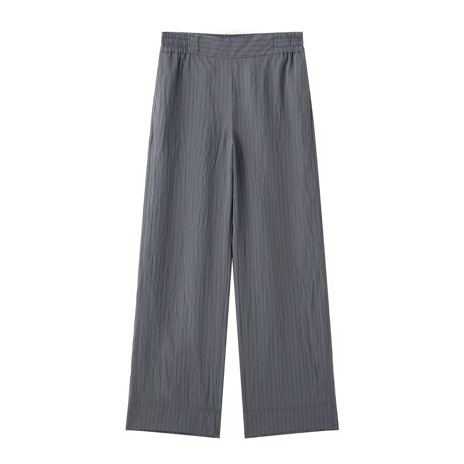 Women's Striped Shirt and Pants Set with Adjustable Length