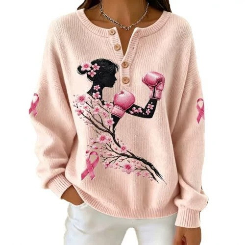Women's Floral Ribbon Boxing Glove Print Hoodie