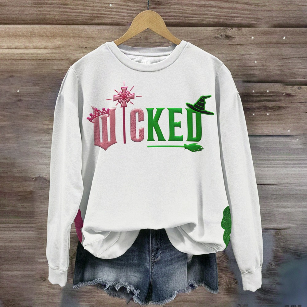 Women's Pet Animal Letter Witch Print Sweatshirt