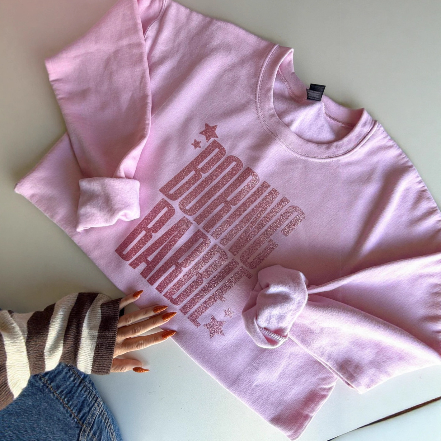 Women's Letter Print Crewneck Long Sleeve Loose Fit Sweatshirt