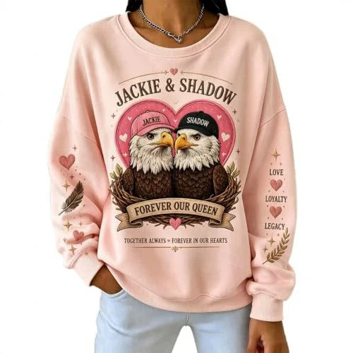 Women's Pumpkin Eagle Letter Heart Print Casual Sweatshirt
