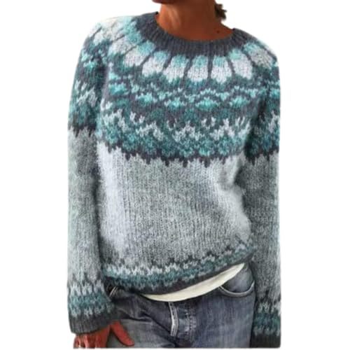Women's Striped Paw Print Tribal Graphic Crewneck Sweatshirt