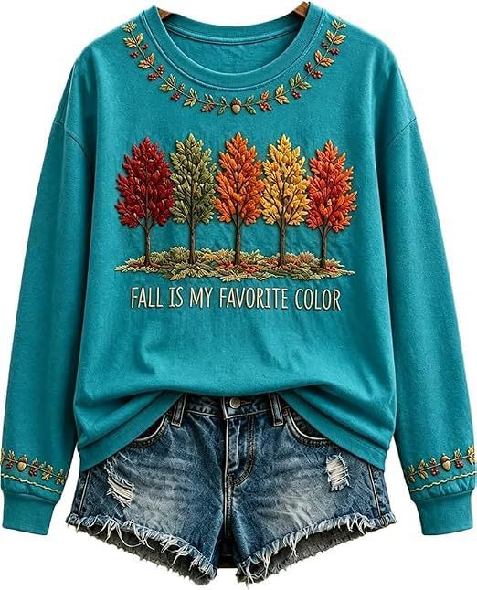 Women's Tree Maple Leaf Letter Print Casual Sweatshirt