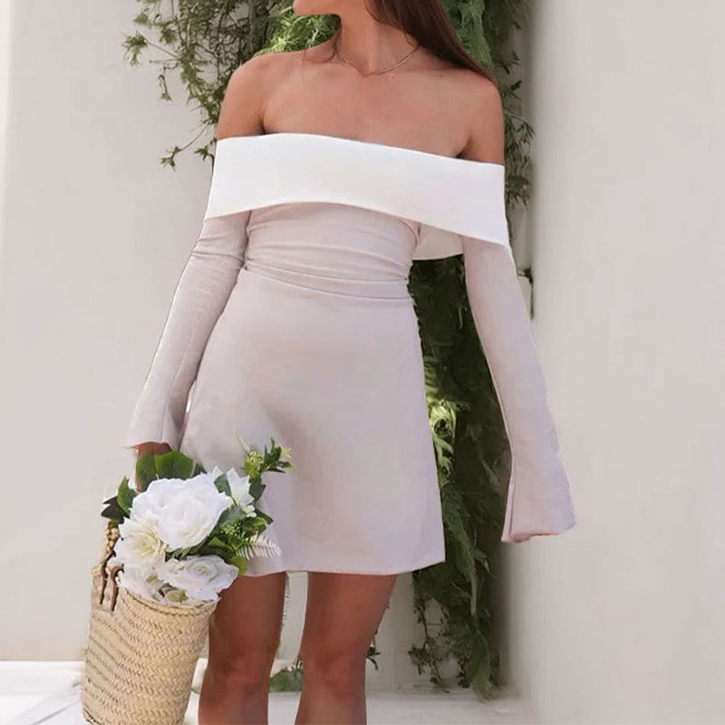 Women's Solid Color Slim Fit Short Dress