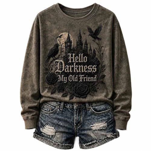 Women's Witch Cat Halloween Print Casual Sweatshirt