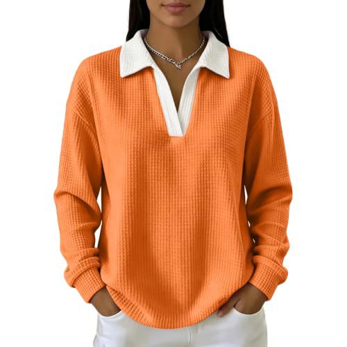 Women's Solid Waffle Knit Hoodie with Collar and Print