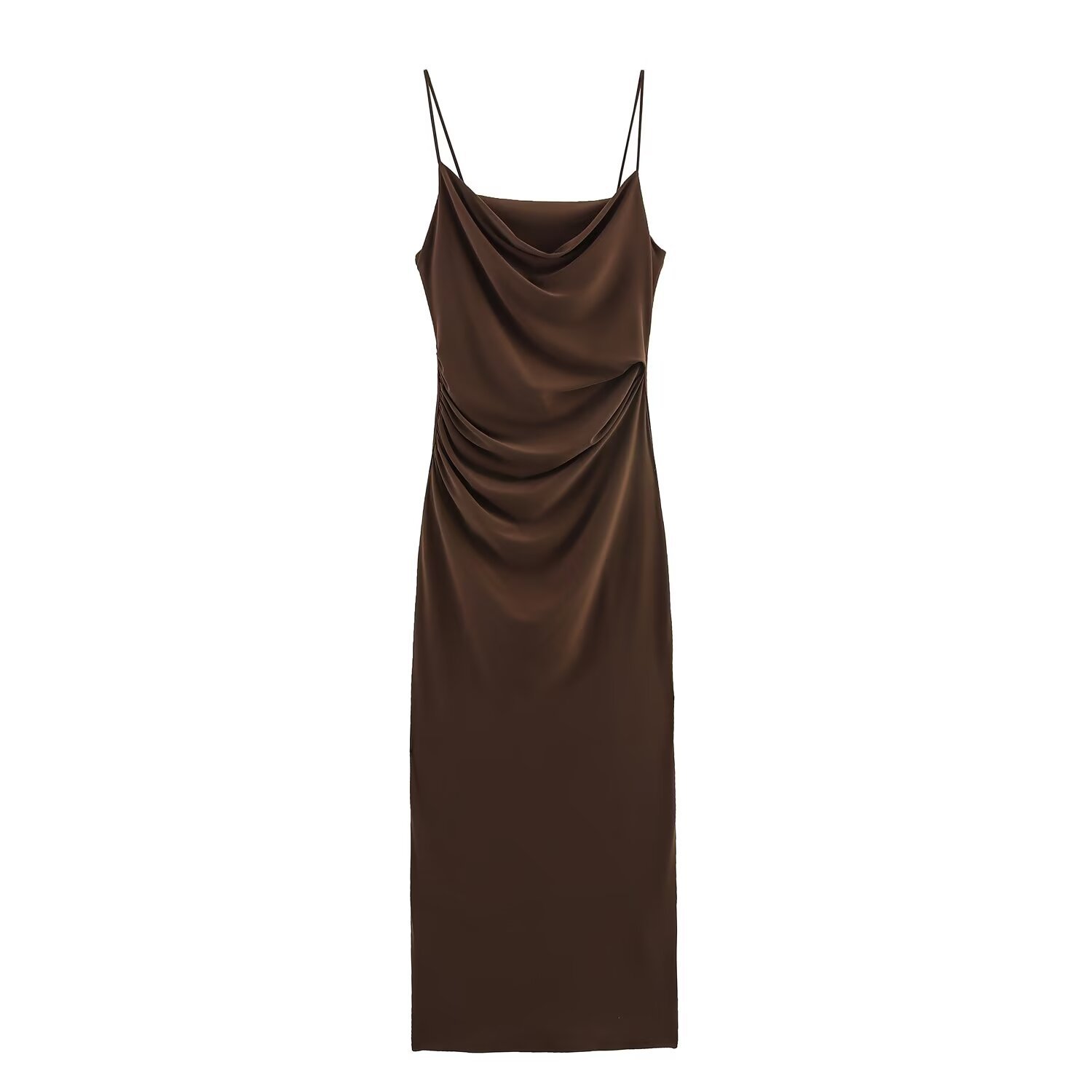 Pleated Bodycon Cami Dress Sleeveless Midi