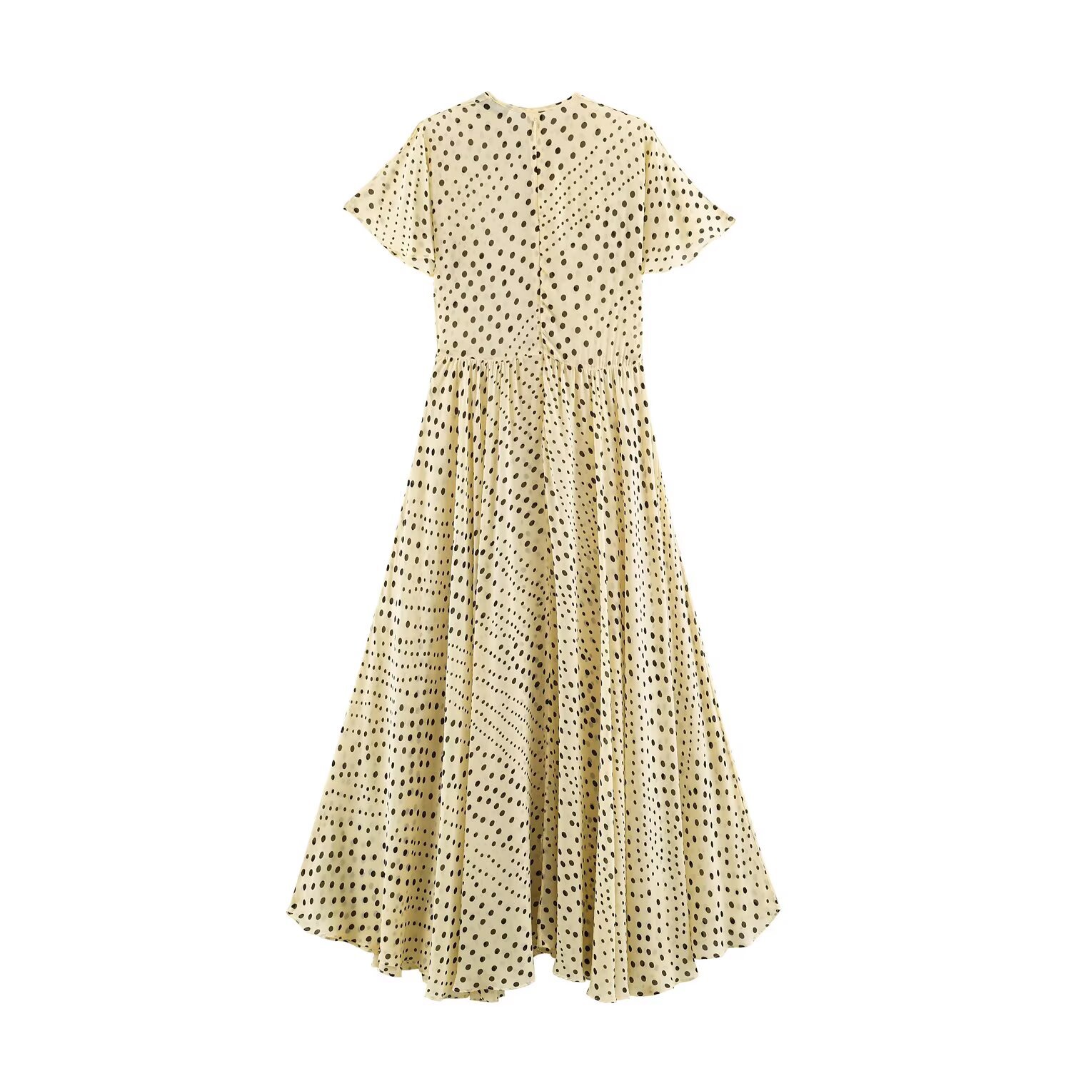 Women's Polka Dot High-Waist Bodycon Dress Sleeveless Off-Shoulder