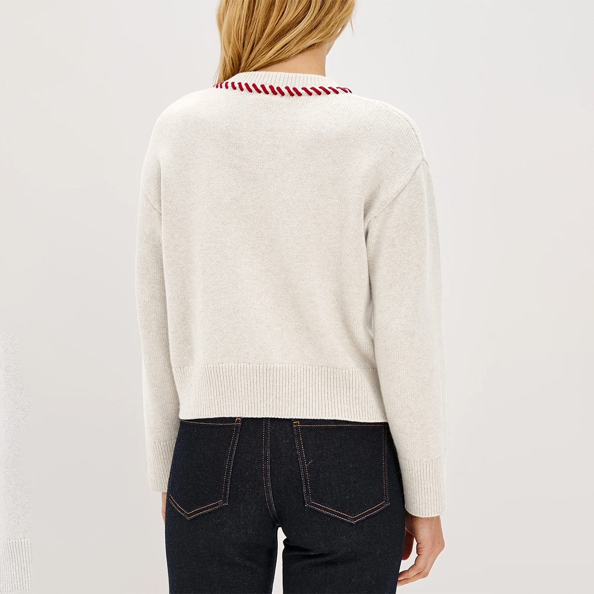 Retro Floral Knit Cardigan Women's Crewneck Button Long Sleeve Sweater