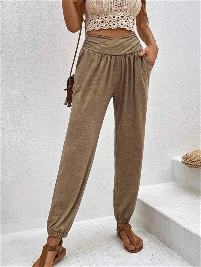 Women's High-Waist Loose Fit Jogger Pants with Pockets